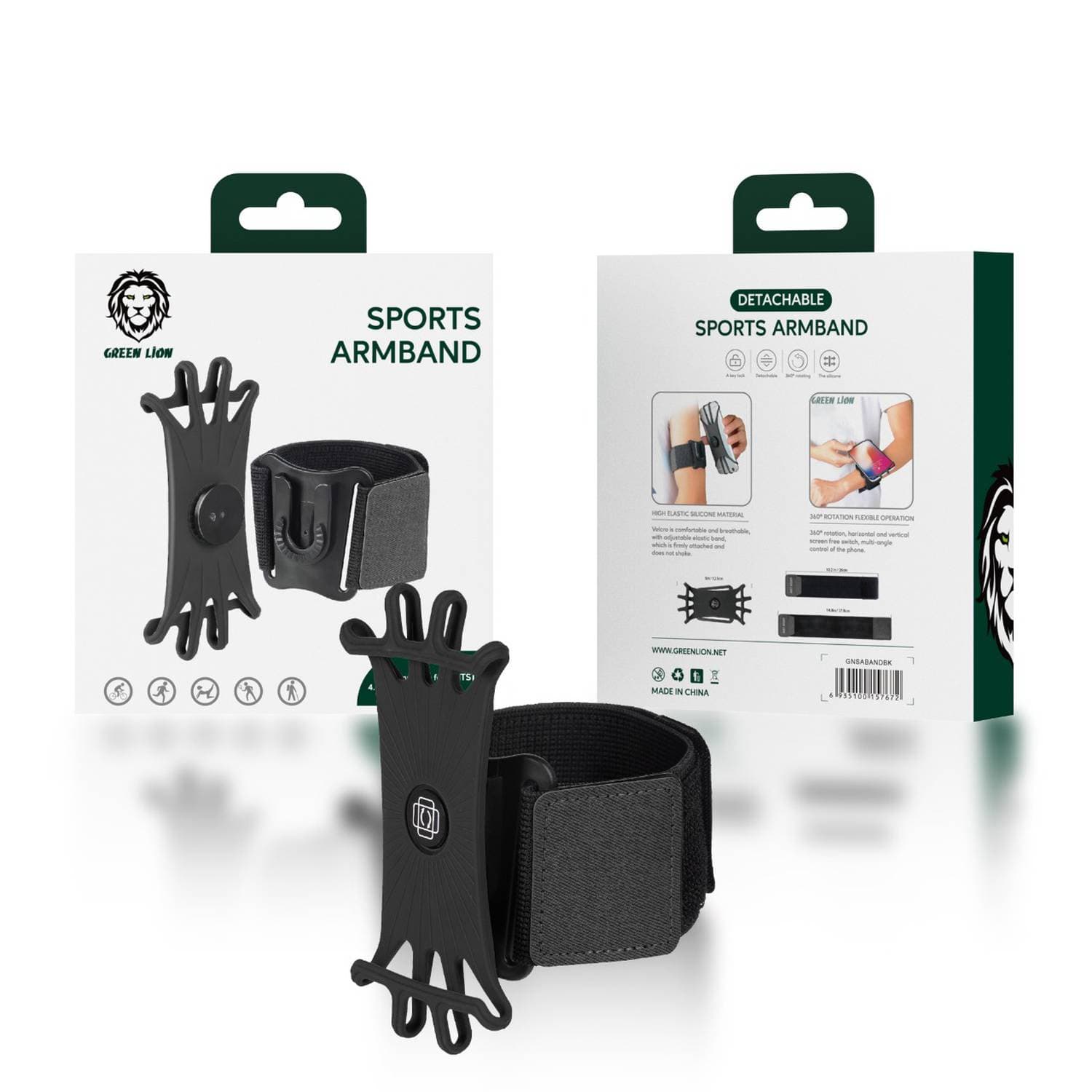 بازو بند ورزشی نگهداری گوشی گرین لاین مدل Green Lion Detachable Sports Armband GNSABANDBK — تصویر ۶