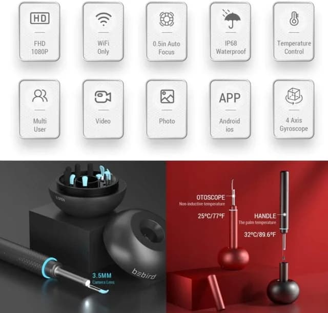 گوش پاک کن هوشمند شیائومی Xiaomi Bebird Smart Visual Ear Cleaning Rod M9 Pro — تصویر ۴