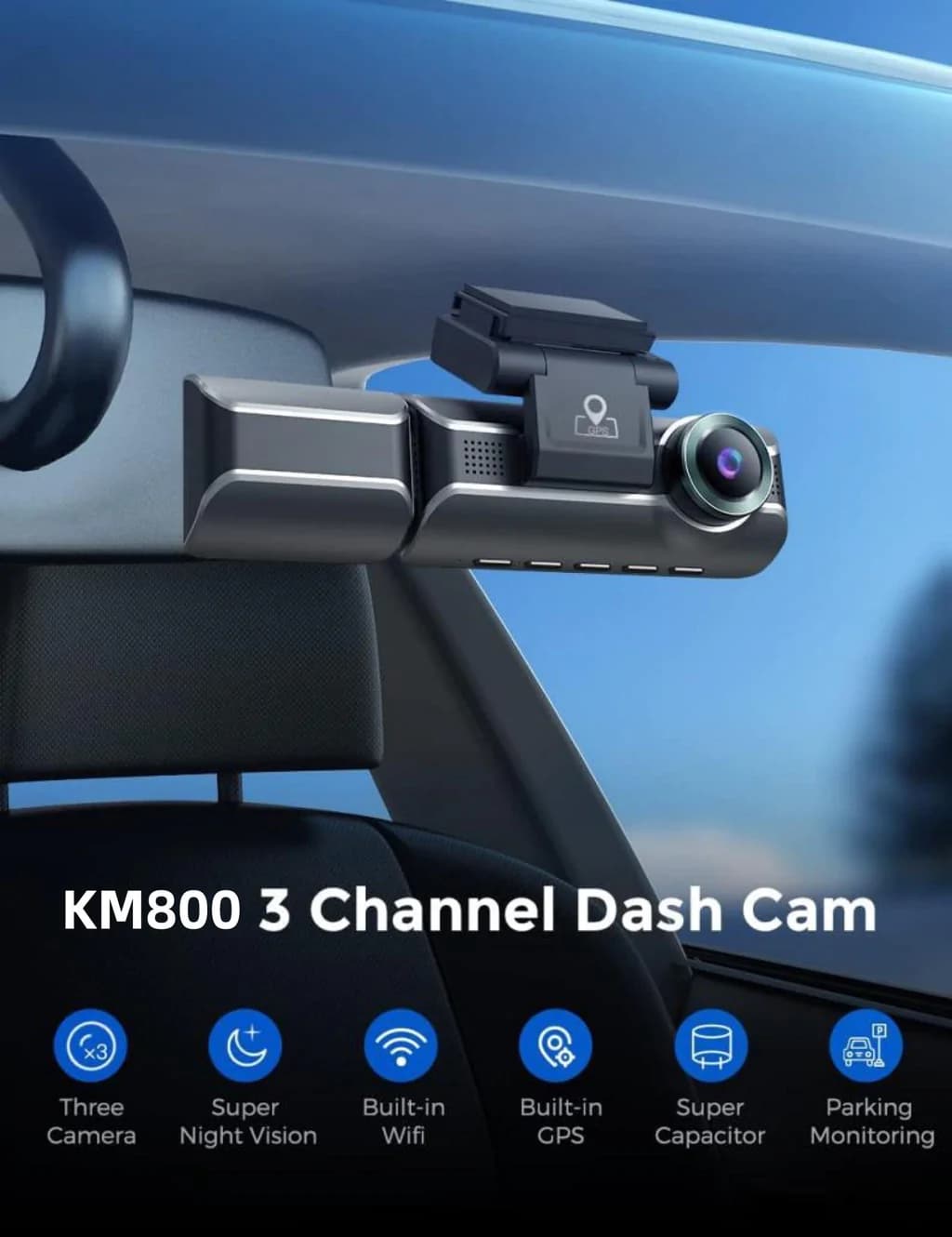 دوربین رانندگی خودرو شیائومی مدل Xiaomi Jiekemi Smart Dash Cam KM800 — تصویر ۸