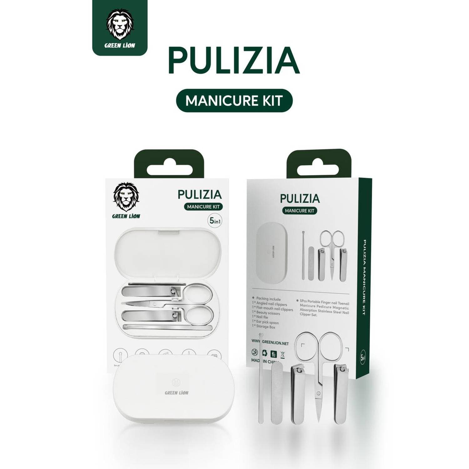 ست مانیکور و پدیکور گرین لاین مدل Green Lion Pulizia 5 in 1 Portable Manicure Kit GNPMKIT5IN1 — تصویر ۹