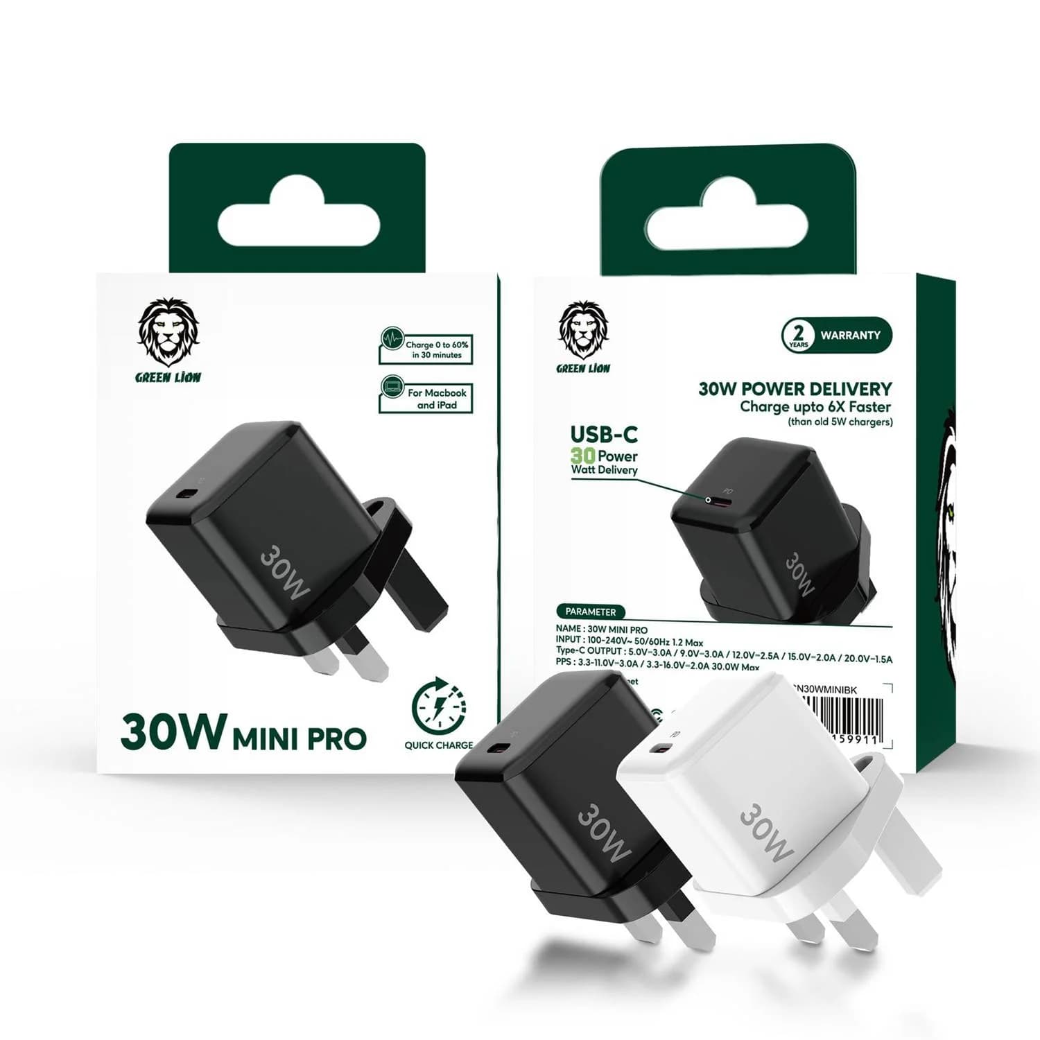 آداپتور تایپ سی وات گرین لاین مدل Green Mini Pro PD Wall Charger GN30WMINIWH با توان 30W — تصویر ۶