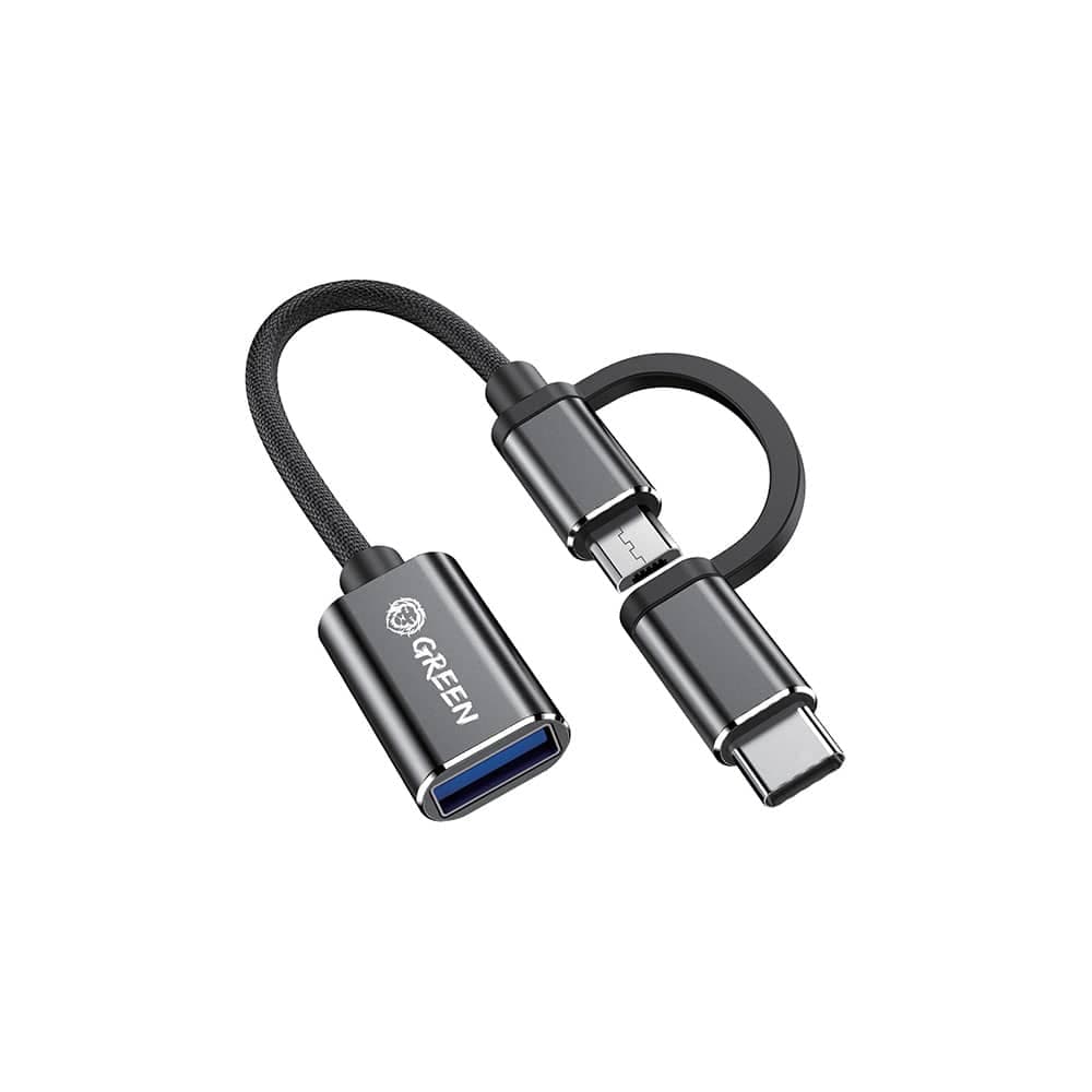 مبدل USB به تایپ سی و میکرو گرین لاین مدل Green Lion OTG Portable Cable GN21OSDT — تصویر ۳
