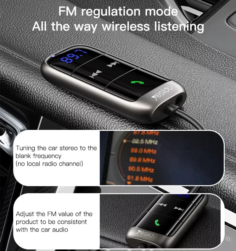 گیرنده بلوتوث خودرو یسیدو Yesido FM Receiver YAU32 — تصویر ۱۰