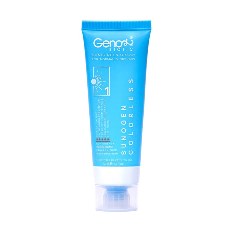 کرم ضدآفتاب بی رنگ ژنو بایوتیک مناسب پوست خشک و حساس با spf 50 — تصویر ۷