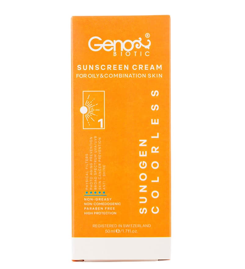 کرم ضدآفتاب بی رنگ ژنو بایوتیک مناسب پوست چرب و مختلط با spf 50 — تصویر ۶