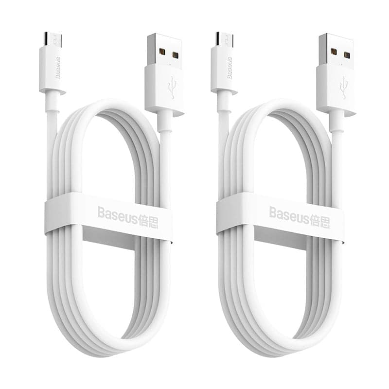 کابل تبدیل USB به MICROUSB باسئوس مدل 2PCS kit 2.1A طول 1.5 متر بسته 2 عددی — تصویر ۸