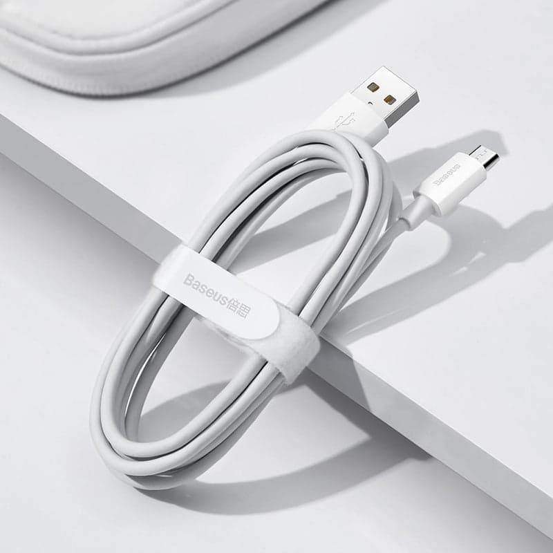 کابل تبدیل USB به MICROUSB باسئوس مدل 2PCS kit 2.1A طول 1.5 متر بسته 2 عددی — تصویر ۶
