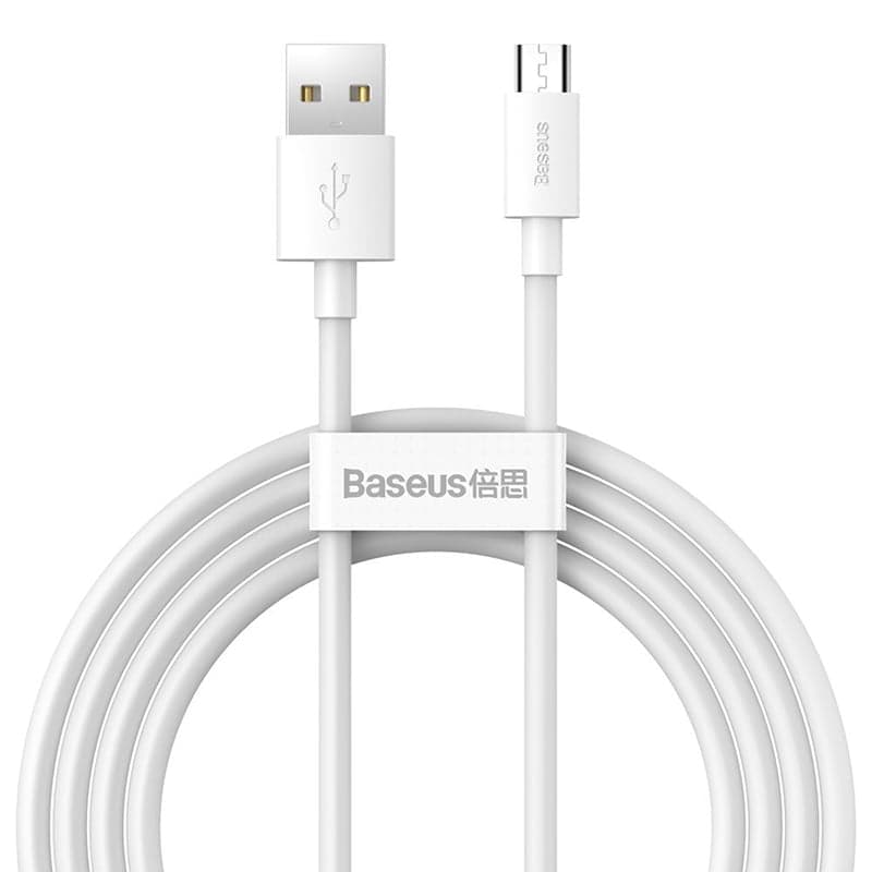 کابل تبدیل USB به MICROUSB باسئوس مدل 2PCS kit 2.1A طول 1.5 متر بسته 2 عددی — تصویر ۲