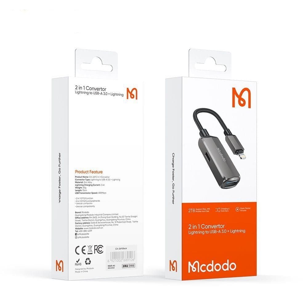 مبدل لایتنینگ به USB /USB-C مک دودو مدل CA-2690 — تصویر ۳