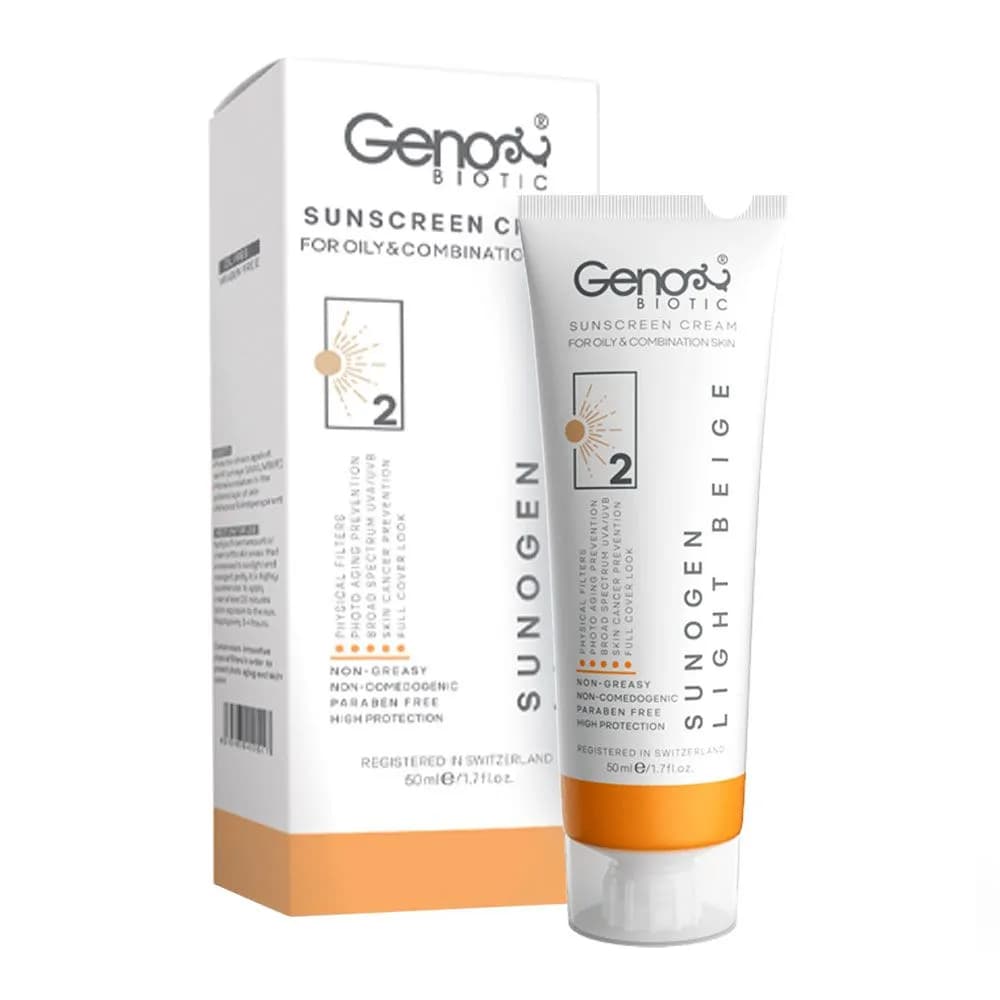 ضد آفتاب بژ روشن 2 پوست چرب SPF50 ژنو — تصویر ۲
