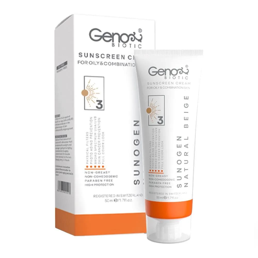 ضد آفتاب رنگ 3 بژ طبیعی پوست چرب SPF50 ژنو — تصویر ۲