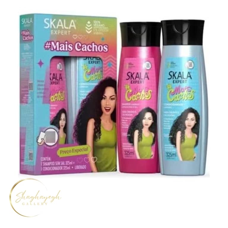 ست شامپو و نرم کننده بدون سولفات موهای فر مایس کاچوس اسکالا ۳۲۵ میلی لیتر Skala Expert Mais Cachos Sulfate Free Shampoo and Conditioner Set 325ml