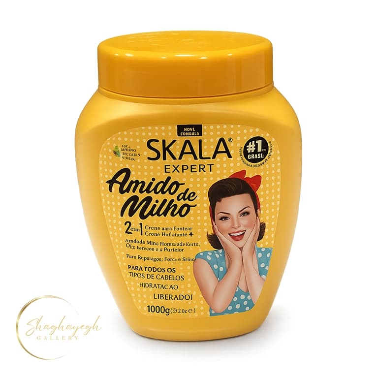 ماسک مو اسکالا مدل Amido de Milho حجم 1000 گرم Skala Expert Amido de Milho 2 in 1 Hair Treatment Cream 1000g