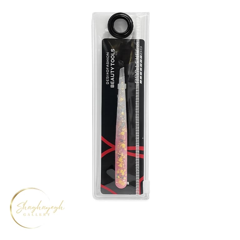 موچین ابرو سر صاف اکلیلی پرو لول Pro Level Glitter Slant Tip Eyebrow Tweezers — تصویر ۴