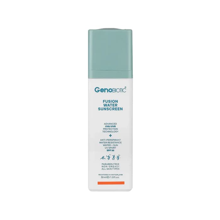ضد آفتاب فیوژن واتر ژنوبایوتیک بی رنگ SPF50 مناسب انواع پوست — تصویر ۸