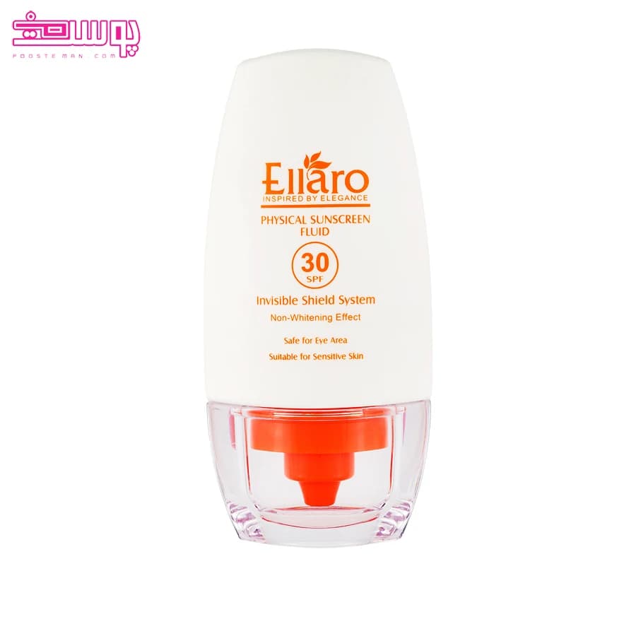 ضد آفتاب فلویید فیزیکال SPF 30 الارو 50میل Ellaro Physical Fluid Sunscreen SPF 30 50ml — تصویر ۱۲