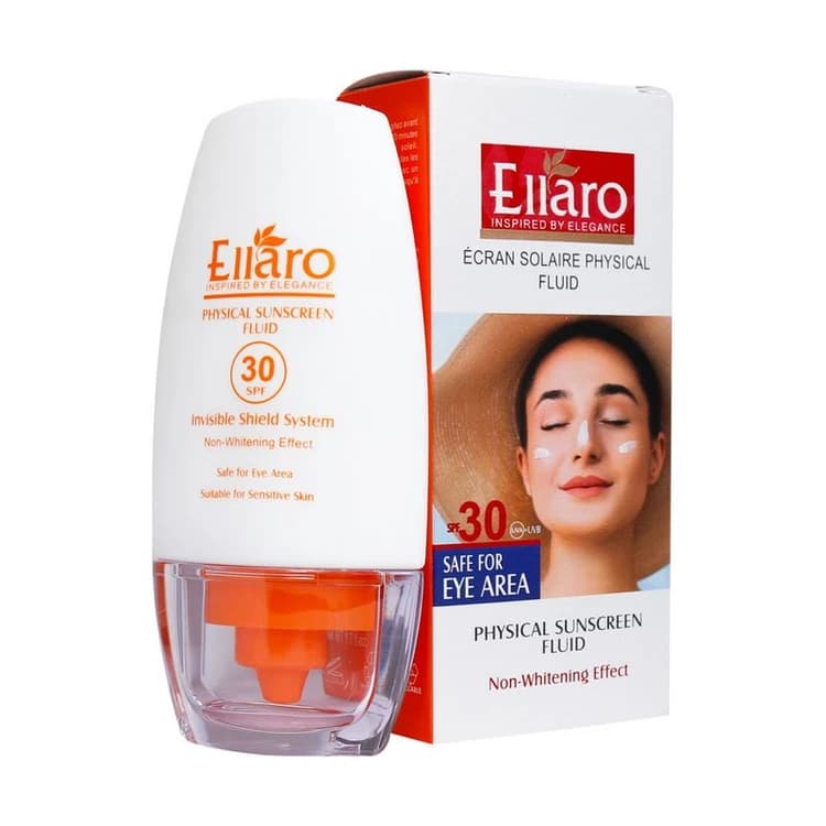 ضد آفتاب فلویید فیزیکال SPF 30 الارو 50میل Ellaro Physical Fluid Sunscreen SPF 30 50ml — تصویر ۶