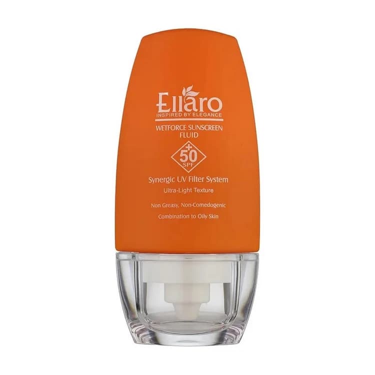 ضد آفتاب فلوییدی وت فورس SPF 50 الارو 50میل Ellaro wetforce sunscreen fluid ,SPF 50, 50ml — تصویر ۱۰