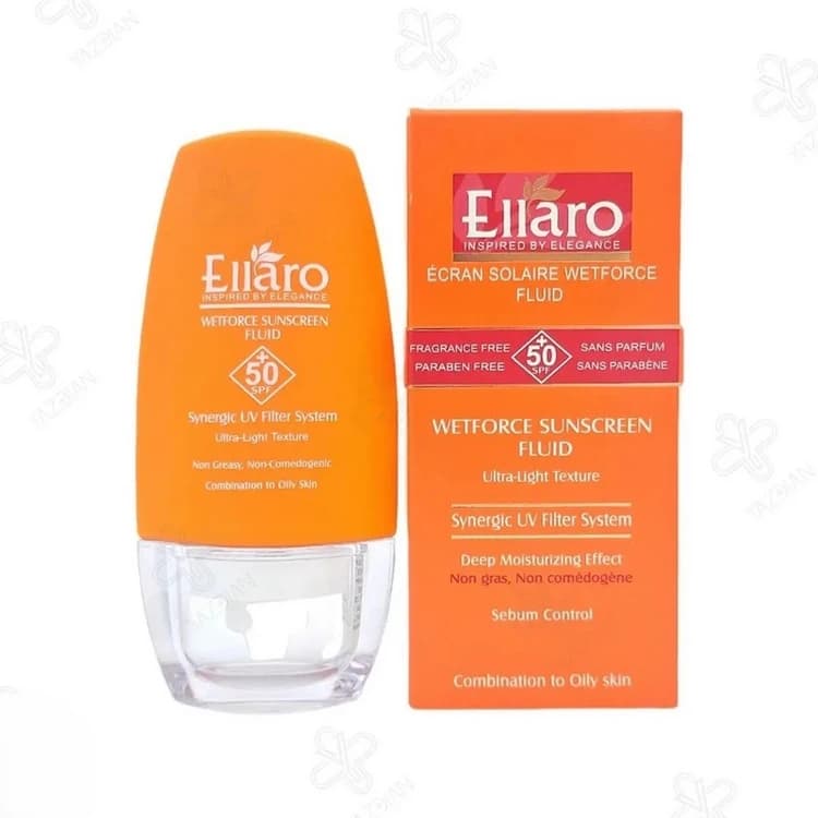 ضد آفتاب فلوییدی وت فورس SPF 50 الارو 50میل Ellaro wetforce sunscreen fluid ,SPF 50, 50ml — تصویر ۹