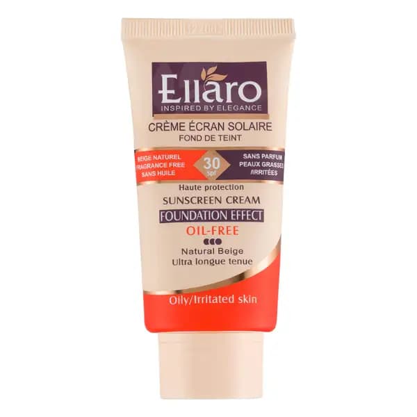 کرم ضد آفتاب کرم پودری فاقد چربی SPF 30 الارو (بژ روشن) 40میل Ellaro sunscreen, powder cream, SPF 30 (Light Beige) 40ml — تصویر ۱۰