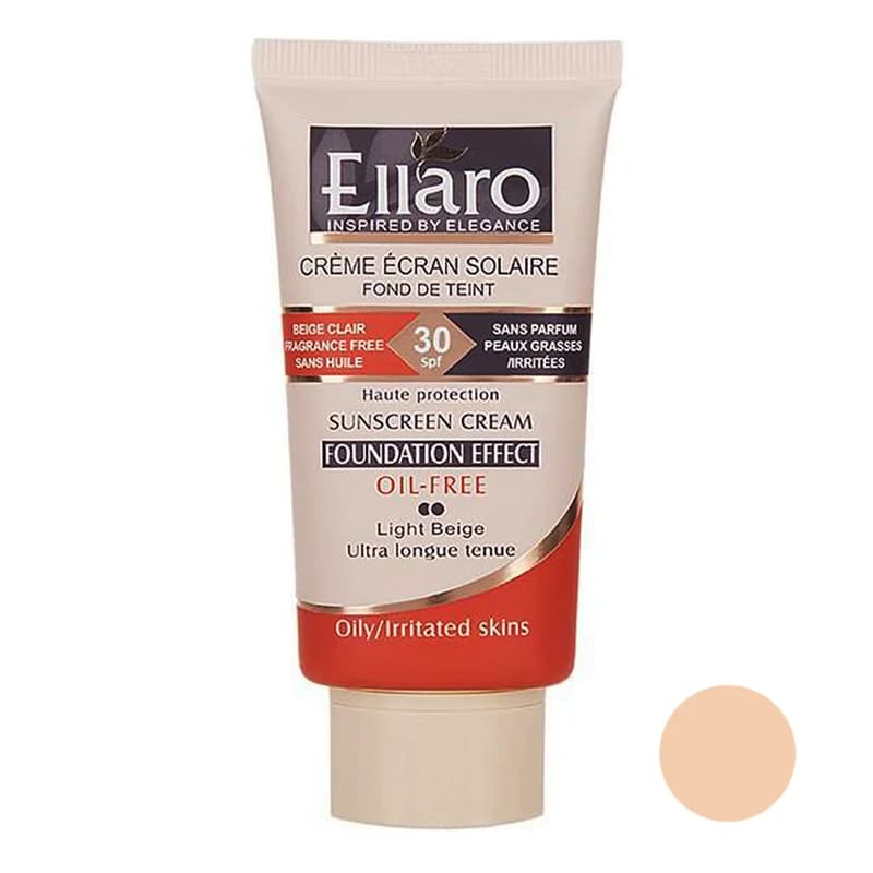 کرم ضد آفتاب کرم پودری فاقد چربی SPF 30 الارو (بژ روشن) 40میل Ellaro sunscreen, powder cream, SPF 30 (Light Beige) 40ml — تصویر ۱۱