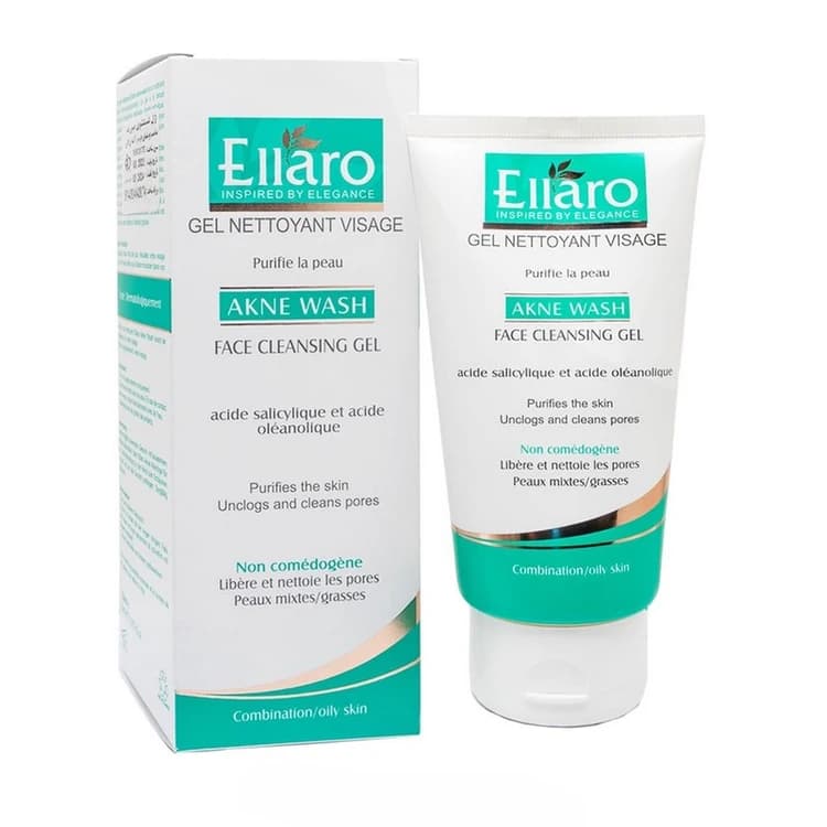 ژل شستشوی صورت آکنه واش الارو 150میل Ellaro Akne Wash Facial Wash Gel 150ml — تصویر ۳