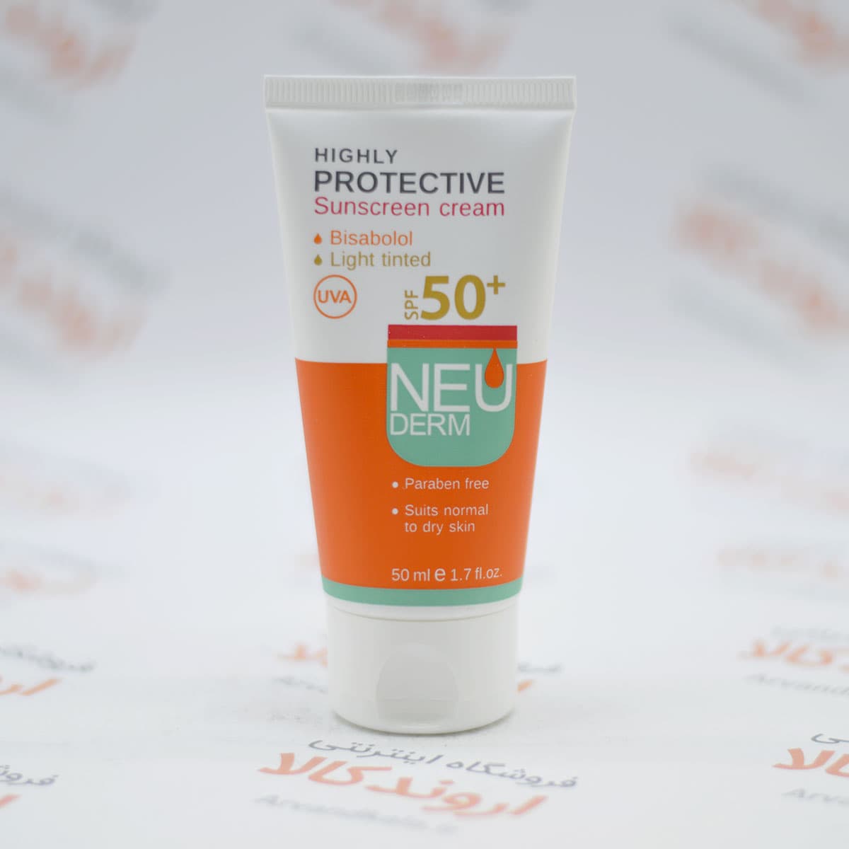 ضدآفتاب هایلی پروتکتیو SPF50نئودرم (بژ تیره) 50میل Neuderm Highly Protective SPF50 Sunscreen (Dark Beige) 50ml — تصویر ۷
