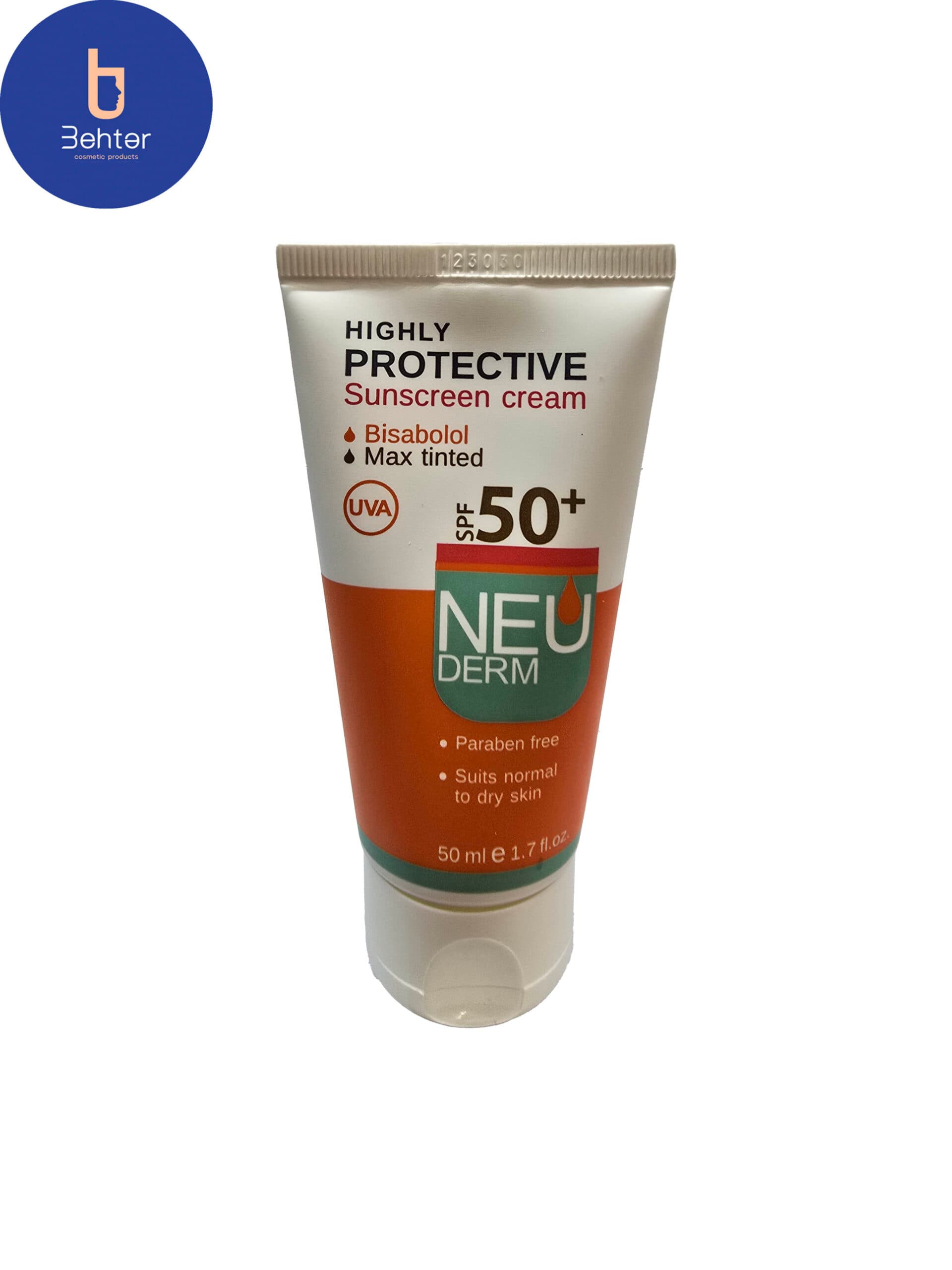 ضدآفتاب هایلی پروتکتیو SPF50نئودرم (بژ تیره) 50میل Neuderm Highly Protective SPF50 Sunscreen (Dark Beige) 50ml — تصویر ۴