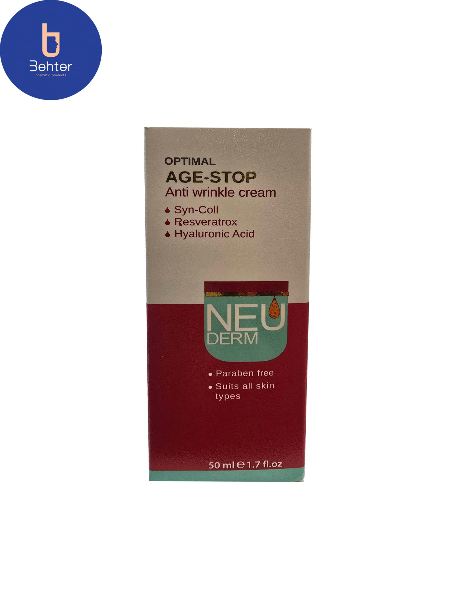 کرم ضد چروک اپتیمال ایج استاپ نئودرم 50میل Neuderm Optimal Age Stop Anti-Wrinkle Cream 50ml