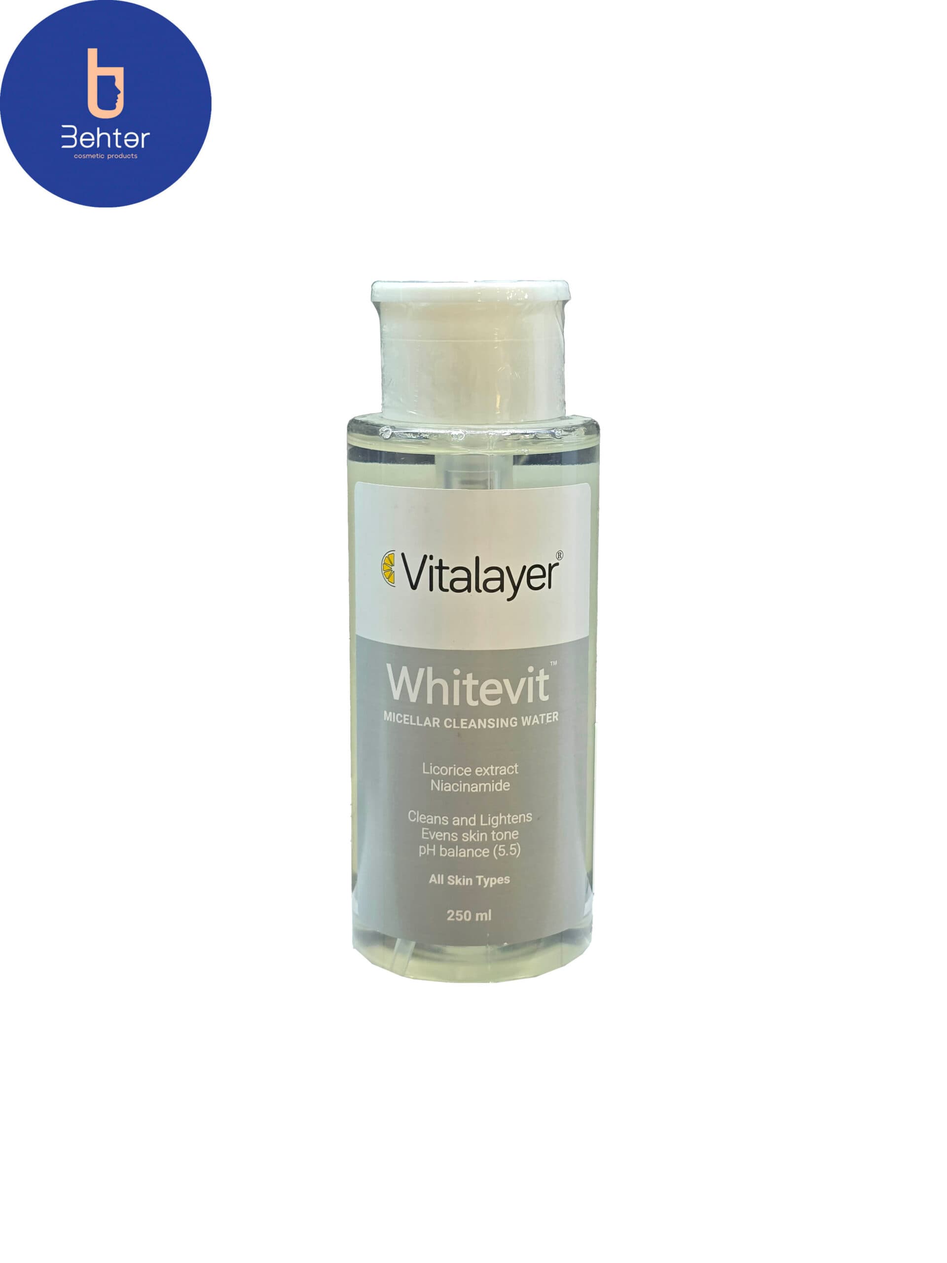محلول پاک کننده آرایش ویتالیر مدل Whitevit مناسب پوست های کدر و مستعد لک 250 میل Vitalayer Whitevit makeup remover solution suitable for dull and blemish-prone skin, 250 ml — تصویر ۱۲