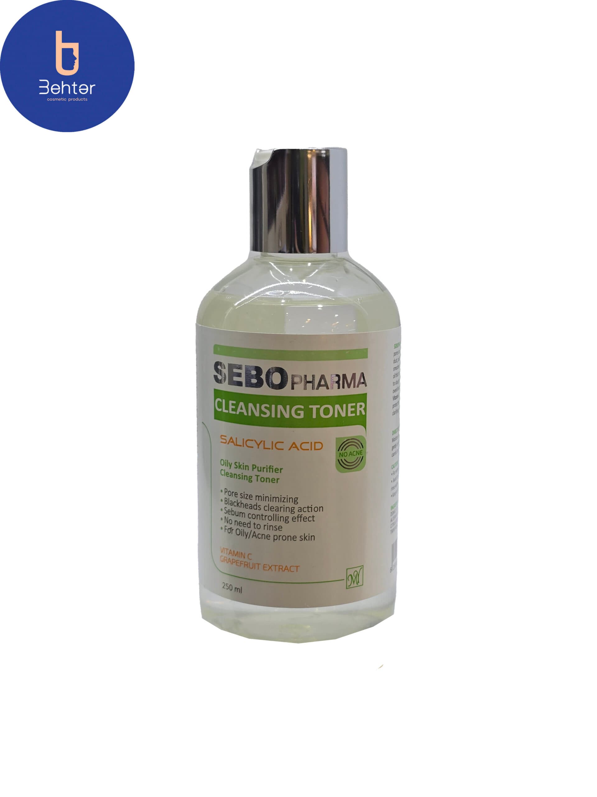 تونر پاک کننده پوست چرب سبوفارما حجم ۲۵۰ میل Sebo pharma Oily Skin Cleansing Toner, 250 ml — تصویر ۴