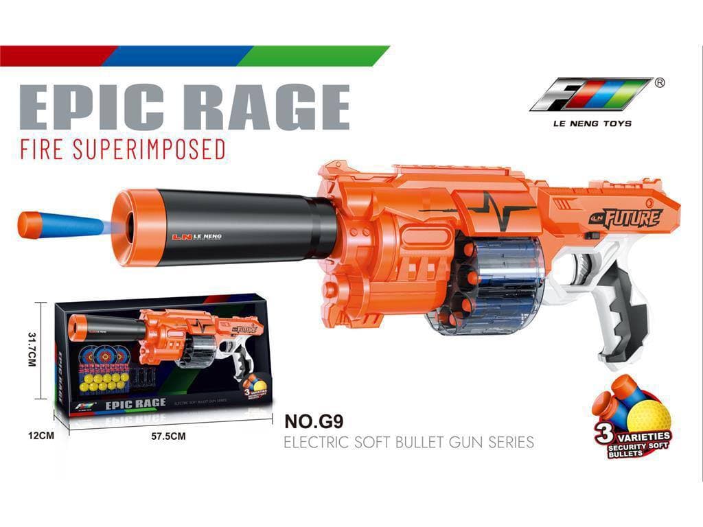 تفنگ اسباب بازی مسلسل سایز بزرگ مدل EPIC RAGE کد G9 — تصویر ۲