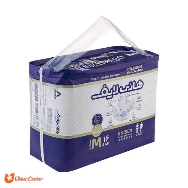 پوشک بزرگسال چسبی هانی لایف سایز متوسط (M) بسته 16 عددی