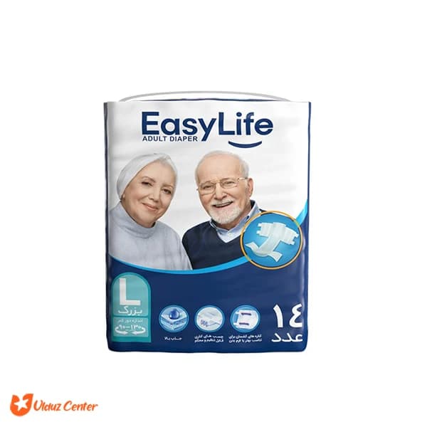 پوشک بزرگسال چسبی ایزی لایف سایز بزرگ (L) بسته 14 عددی