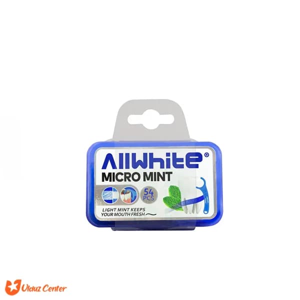 نخ دندان دسته دار All White مدل Micro Mint بسته 54 عددی
