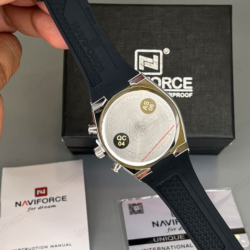 ساعت مچی مردانه نیوی فورس استیل صفحه سفید NaviForce NF 8080 — تصویر ۸