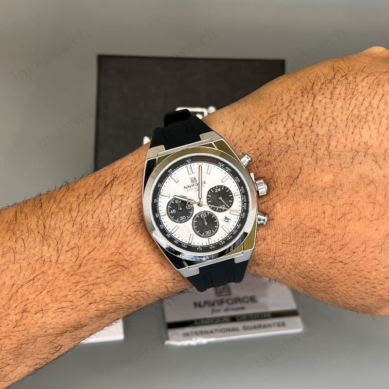 ساعت مچی مردانه نیوی فورس استیل صفحه سفید NaviForce NF 8080 — تصویر ۶
