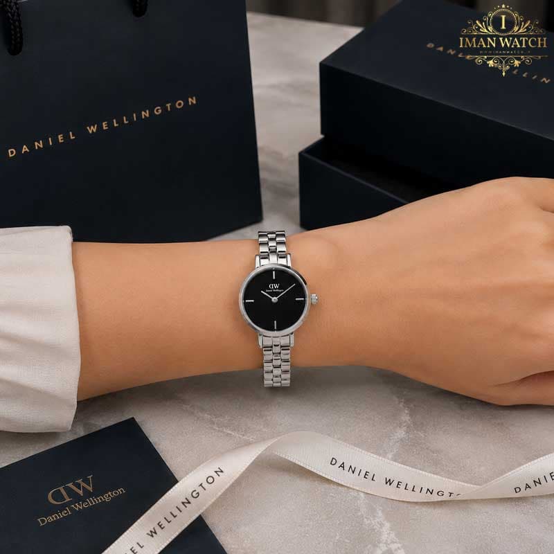 ساعت مچی زنانه دنیل ولینگتون سیلور صفحه مشکی 2660 Daniel Wellington — تصویر ۲