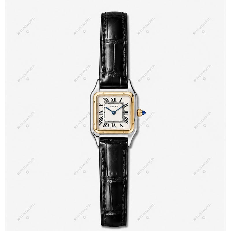 ساعت مچی کارتیر زنانه پنتر دو رنگ طلایی صفجه سفید Cartier 2566