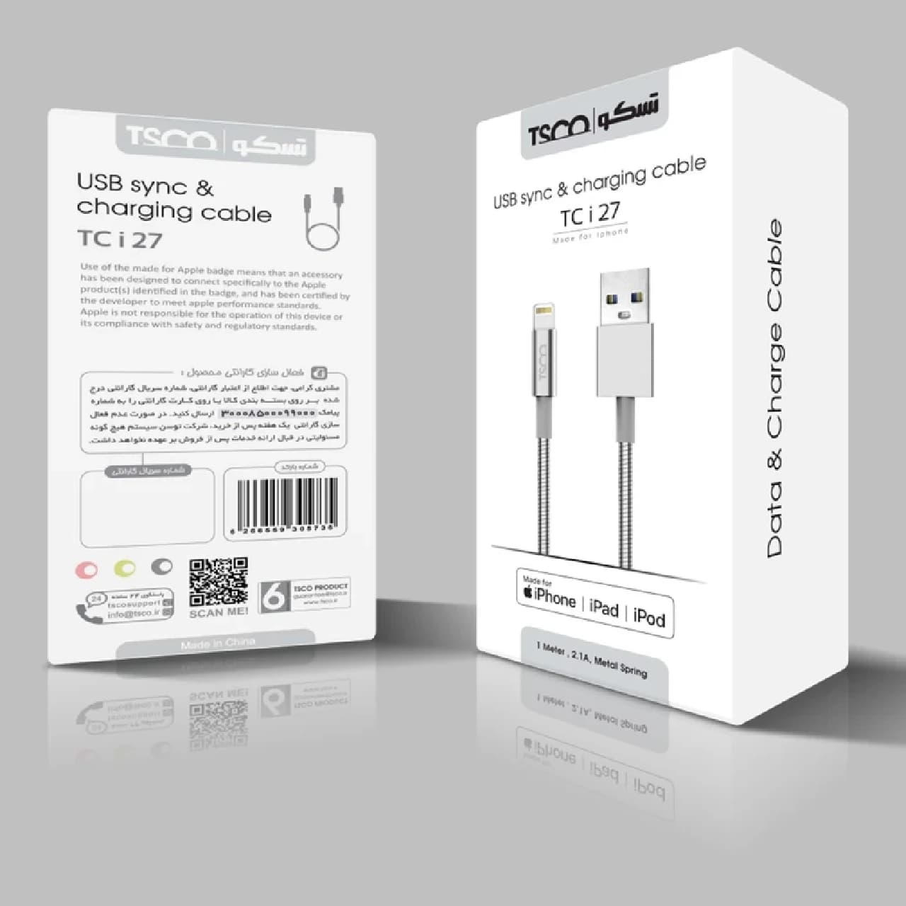 کابل تبدیل USB به لایتنینگ تسکو مدل TC i27 طول 1 متر — تصویر ۱۰