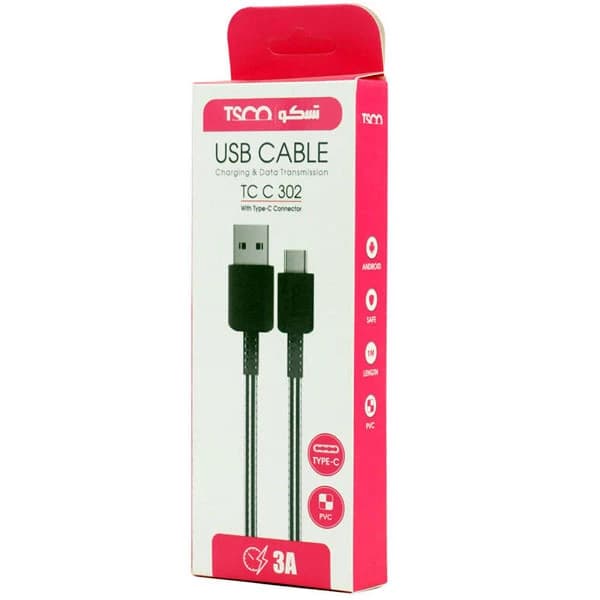 کابل تبدیل USB به USB-C تسکو مدل TCC302 طول 1 متر — تصویر ۲