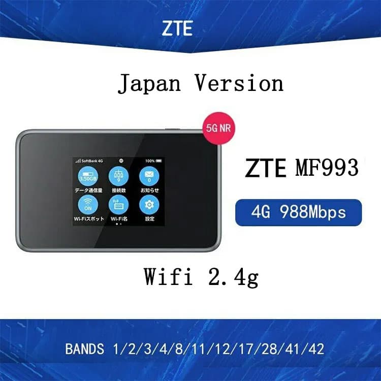 مودم جیبی زد تی ای 4.5G/TD-LTE از شرکت ZTE مدل Pocket WiFi 802ZT دست دوم — تصویر ۲