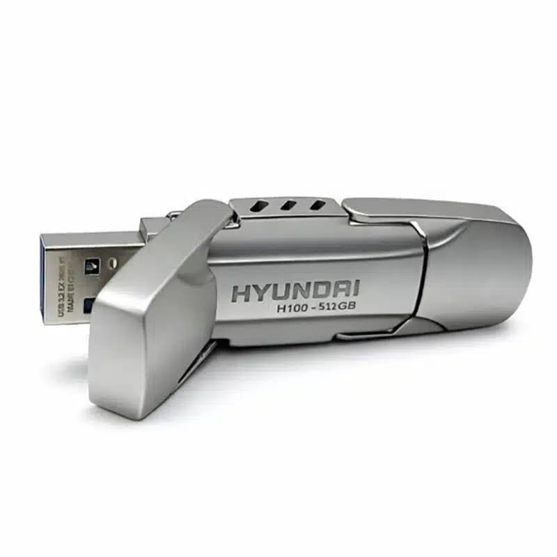 هارد SSD اکسترنال 256GB دوسر (Type-C & Type-A) هیوندای (HYUNDAI) مدل USSD-H100 500MB/S USB 3.2 گارانتی IPM — تصویر ۱۰