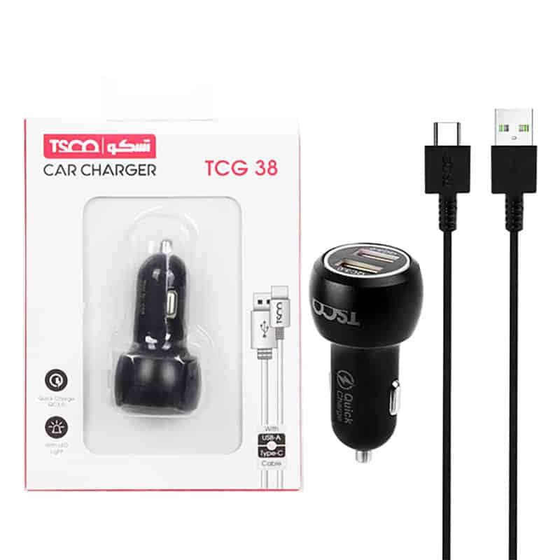شارژر فندکی تسکو TCG 38 36W + کابل TYPE C — تصویر ۵
