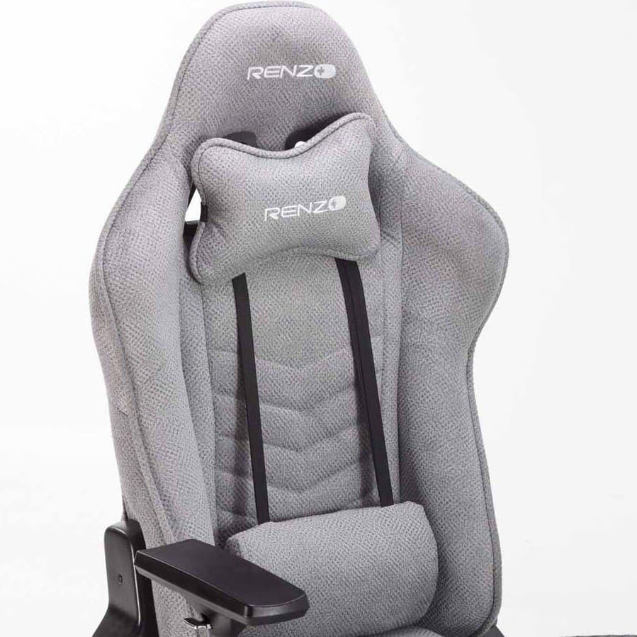 صندلی گیمینگ رنزو مدل FABRIC Grey — تصویر ۲