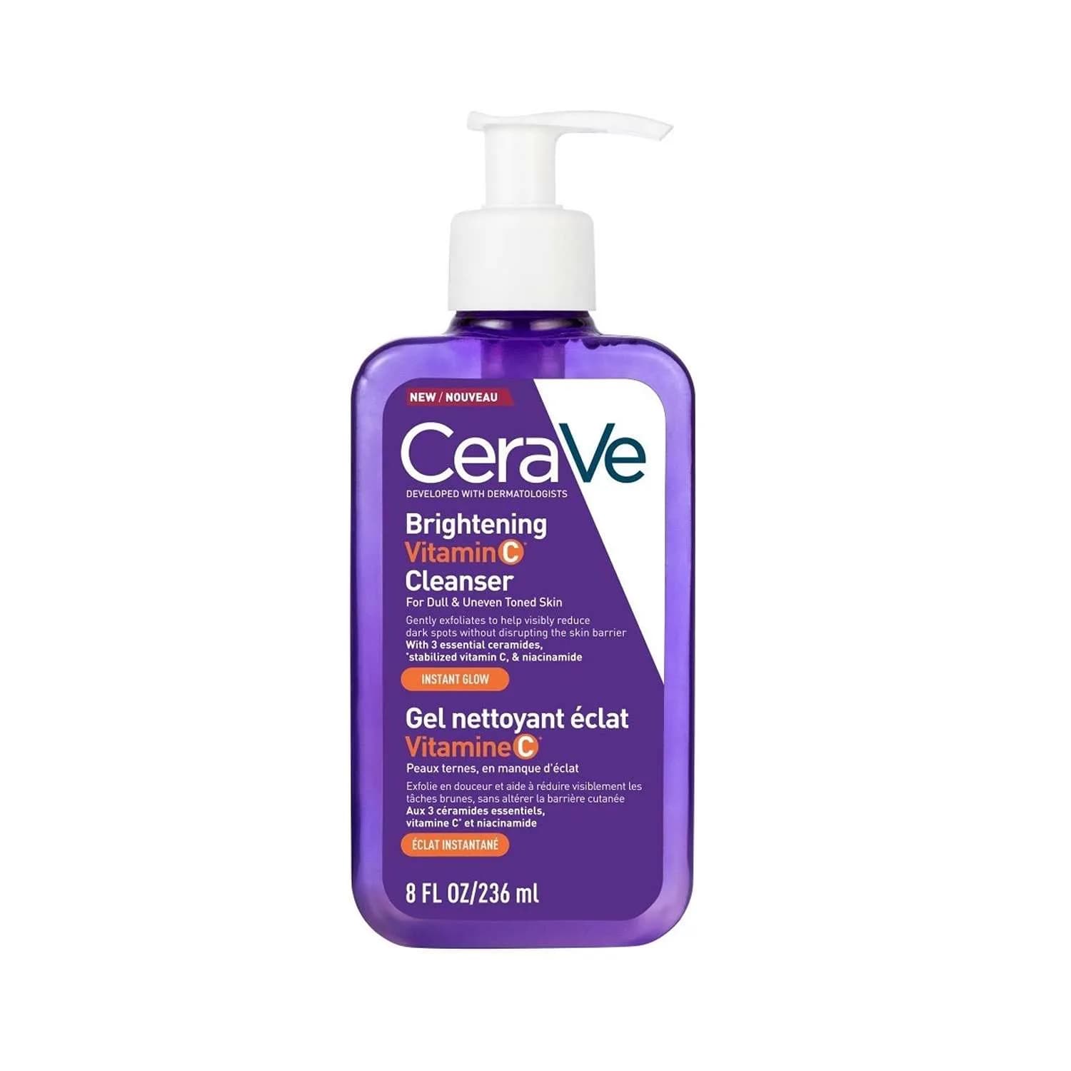 ژل شستشو ویتامین سی سراوی مدل VC Instant Glow روشن‌کننده حجم 236 میلی‌لیتر