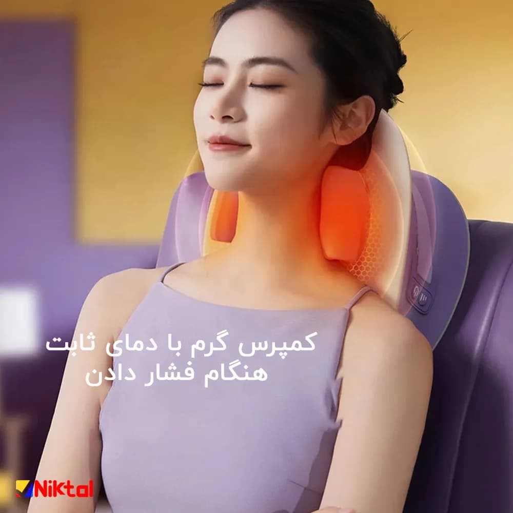 ماساژور بالشتی گردن و شانه مدل JR-1 |ماساژ شیاتسو با گرمایش مادون قرمز — تصویر ۳