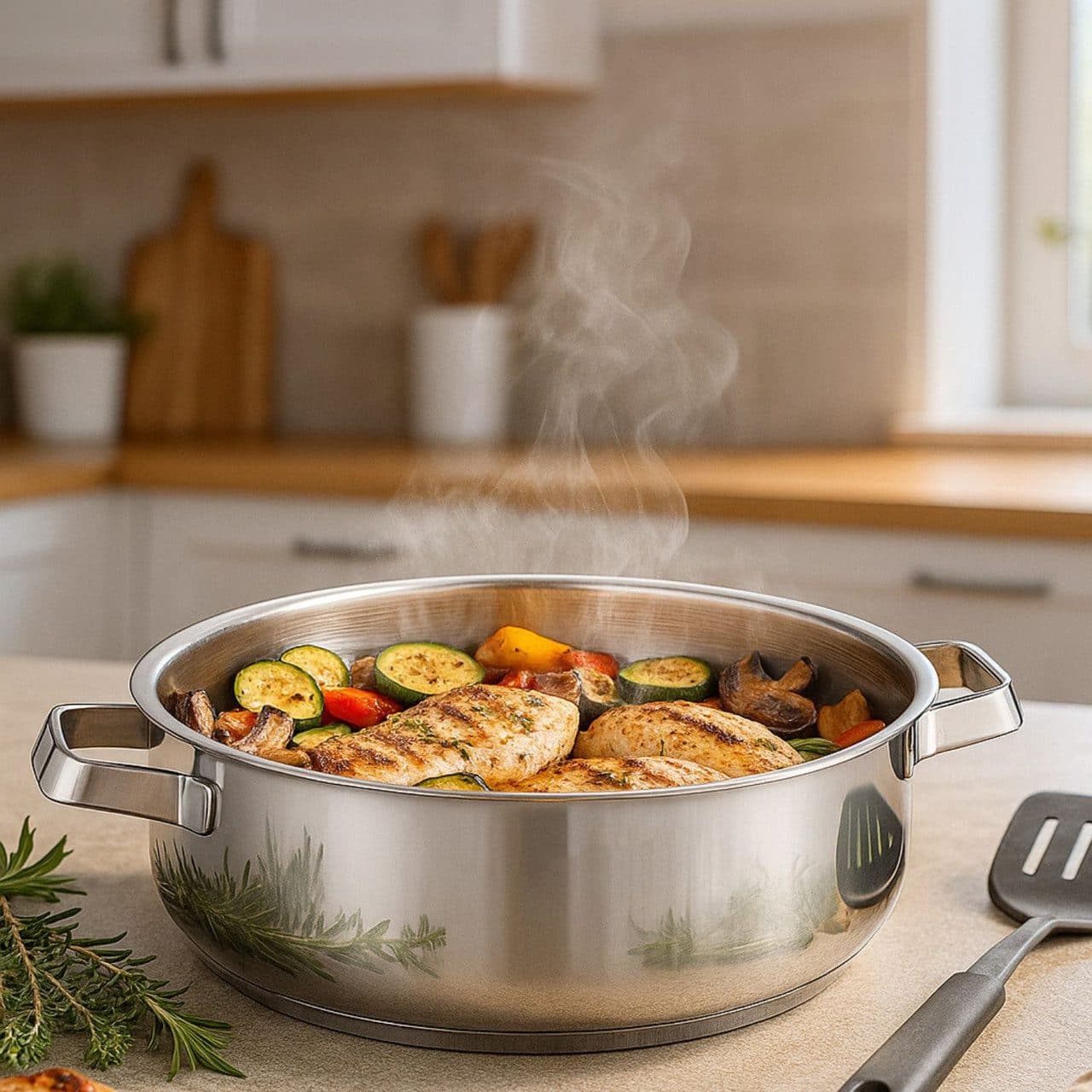 ماهیتابه استیل دودسته عرشیا سایز 28 مدلSS768 -3670 — تصویر ۶