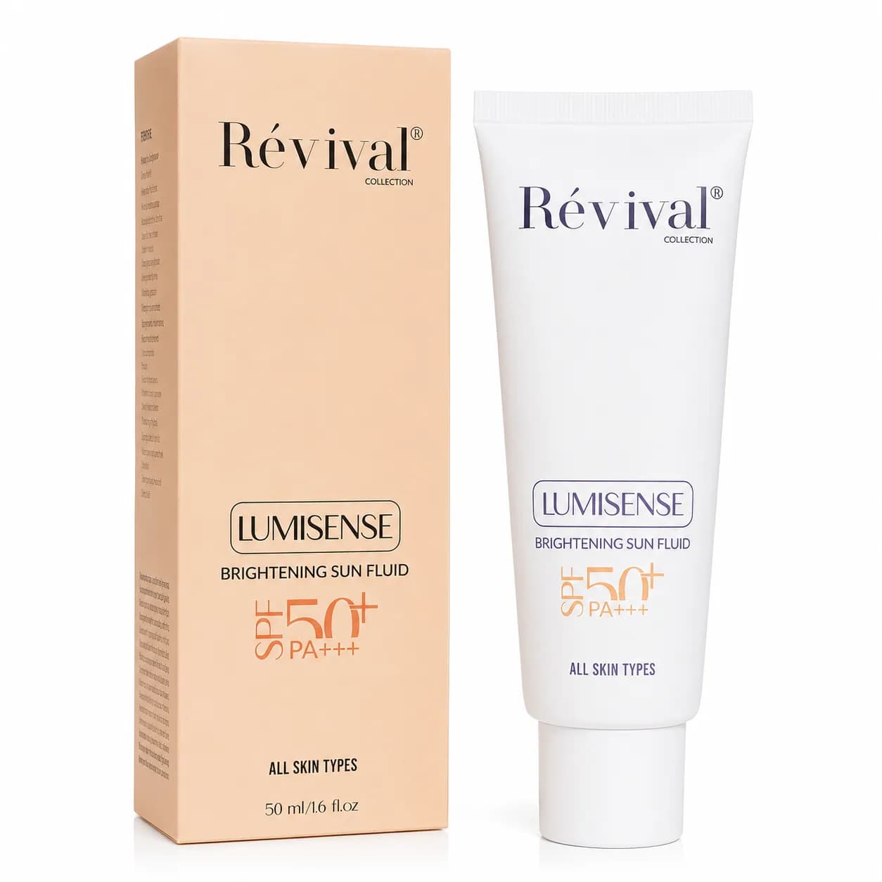 فلوئید ضدآفتاب روشن کننده رویوال SPF50 حجم ۵۰ میل کد 6074