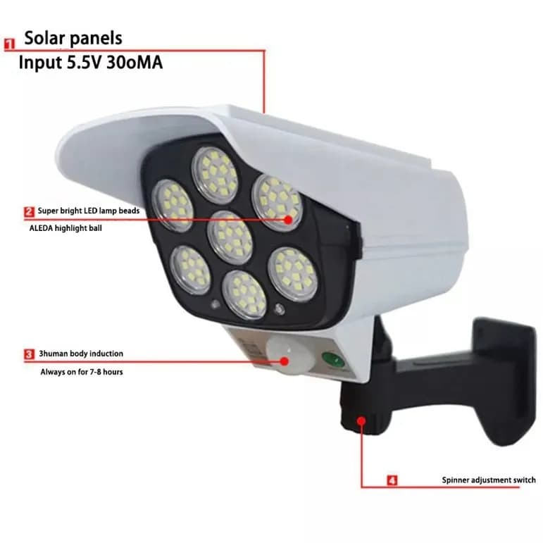 چراغ دوربینی خورشیدی مدل ir-md7106-m — تصویر ۹